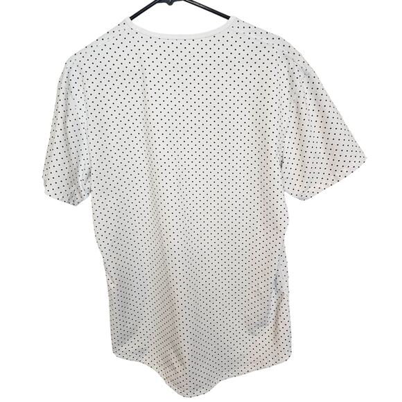 BYLT Drop Cut Lux Bylt Shirt Polka Dot Shirt Men L White Black Athletic Shirt - Picture 7 of 7